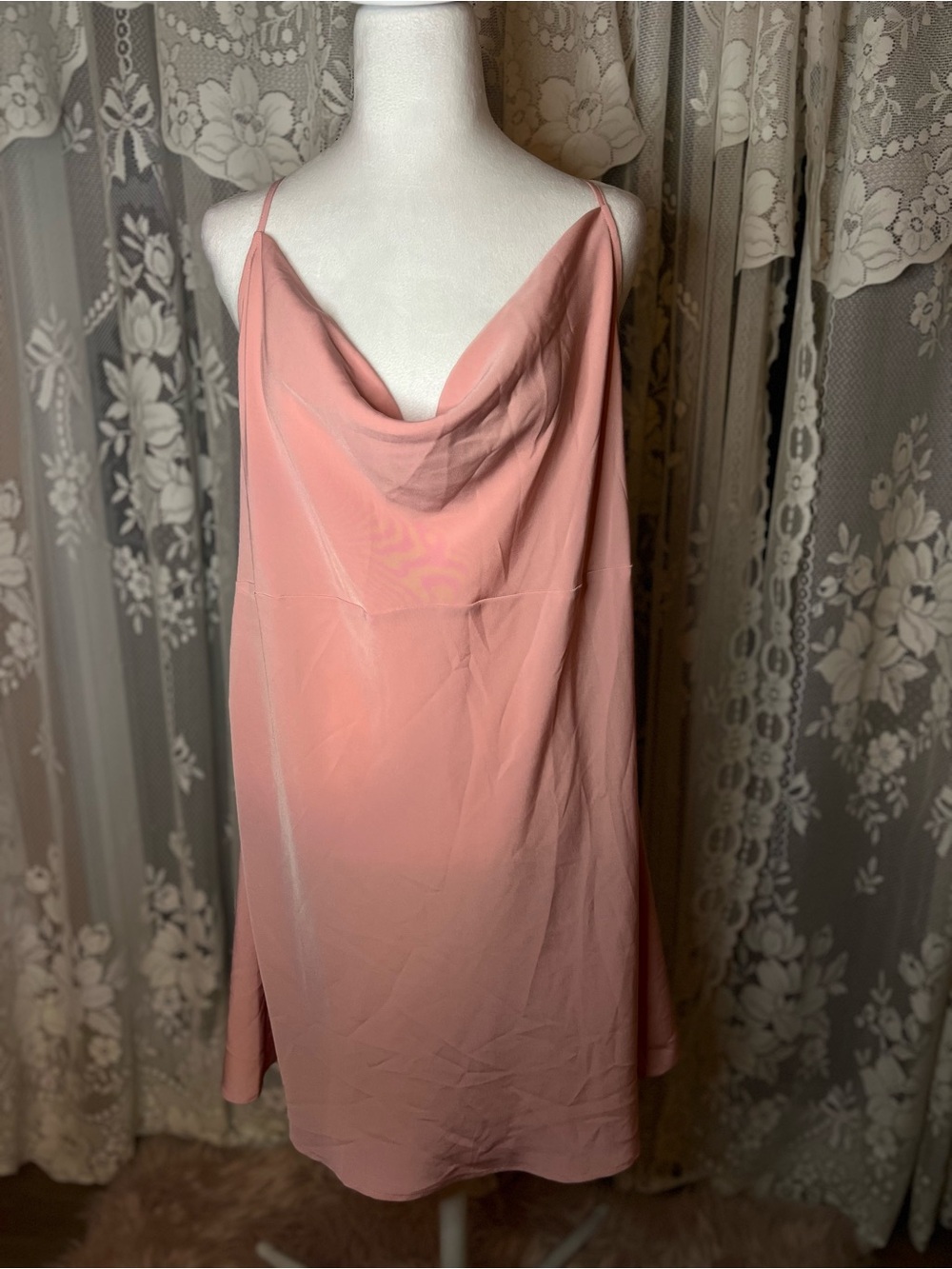 Forever 21 Blush Pink Cowl Neck Slip Dress Plus Size 2X NWT